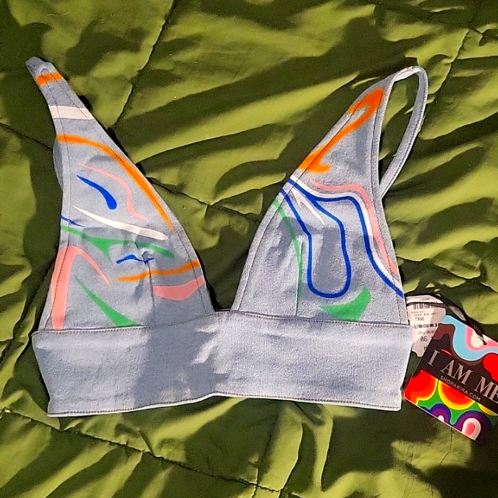 AKIRA Limited Edition - Sold Out Denim Jean Crop Top Size Small